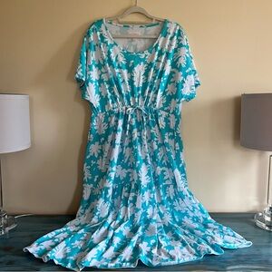 Stan Herman Turquoise and White Dress